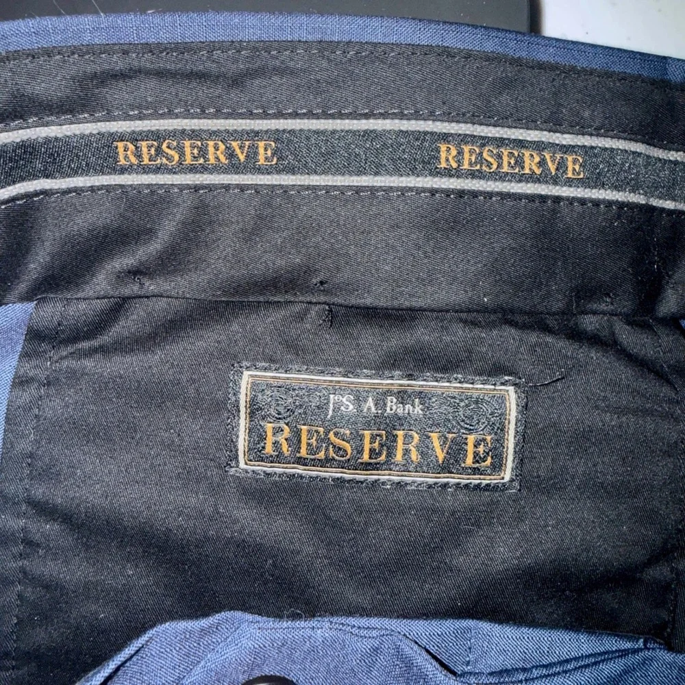 Jos. A. Bank Reserve Mens Navy Blue 100% Wool Flat Front Dress Pants 36R